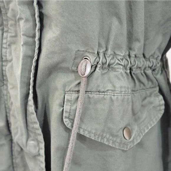 Xhilaration Junior Floral Embroidered Anorak Jacket Olive Utility Outdoor Size L - Picture 7 of 11